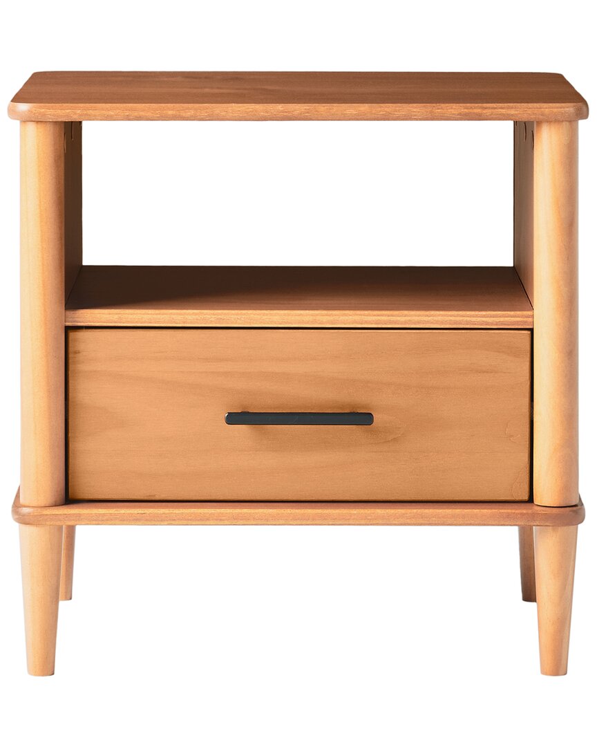 Walker Edison Transitional Solid Wood Spindle Nightstand In Brown