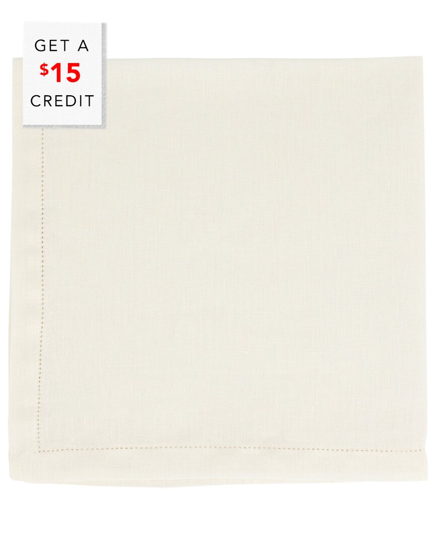 Vietri Tessuti Set Of 4  Ivory Napkins In White