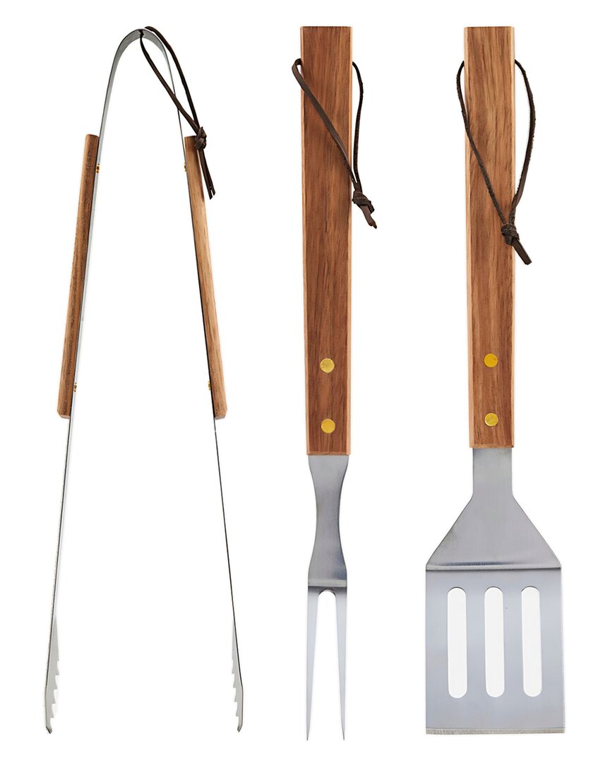 Society Of Lifestyle Acacia Bbq Tools In Brown