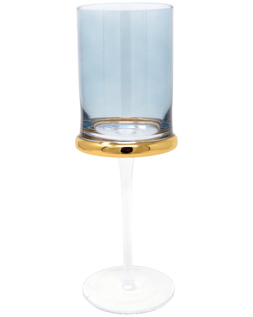Vivience Set Of 6 Water Glasses With Ring & Stem