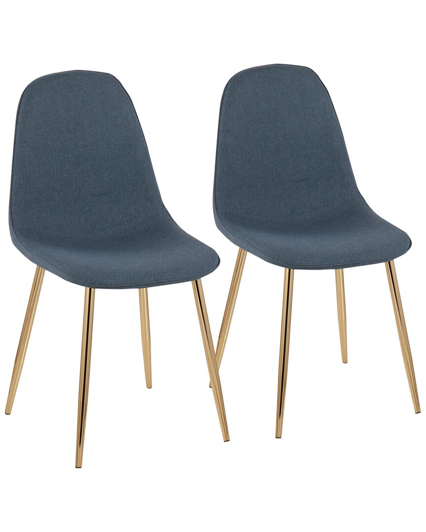 Lumisource Set Of 2 Pebble Chairs In Gold