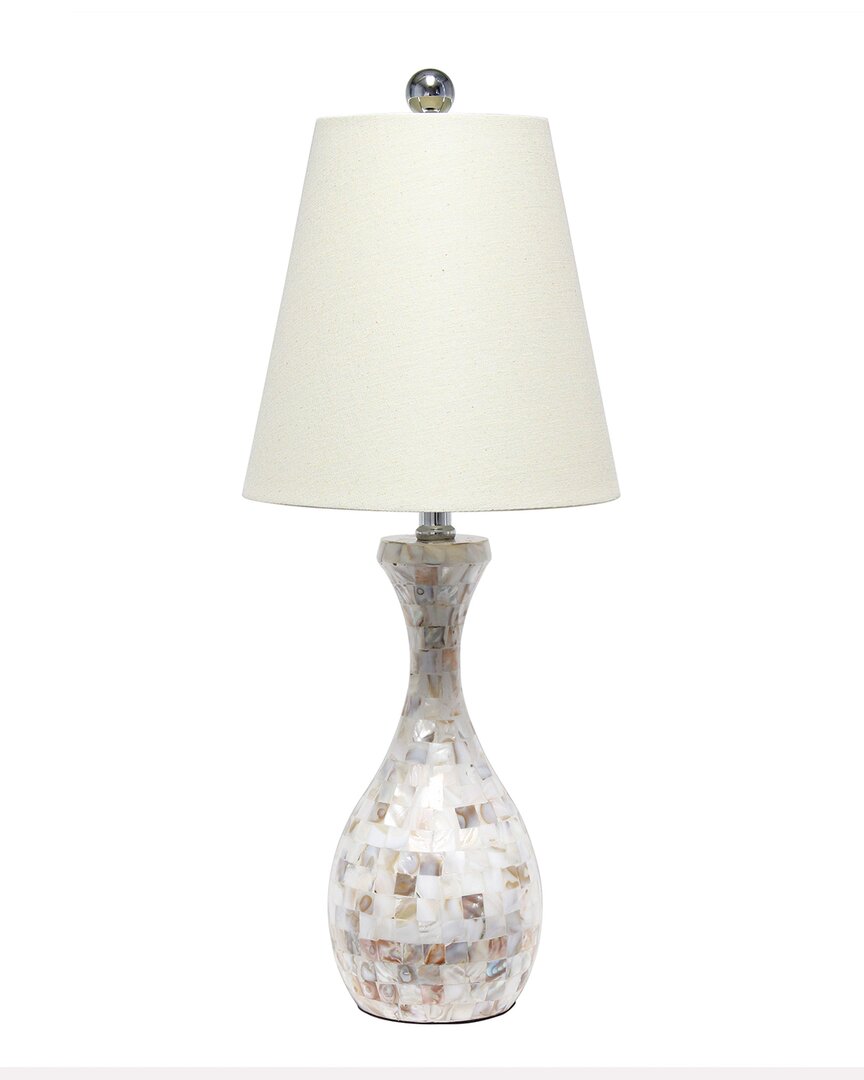 Lalia Home Malibu Curved Mosaic Seashell Table Lamp In Multi