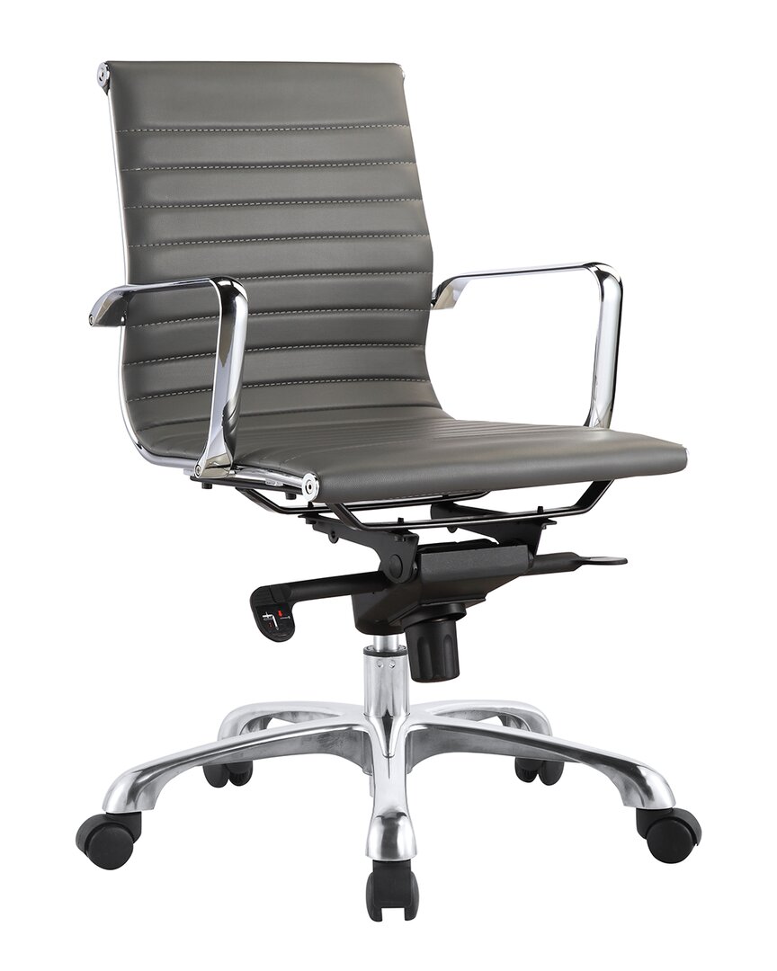 Moe's Home Collection Studio Low Back Swivel Office Chair In Grey