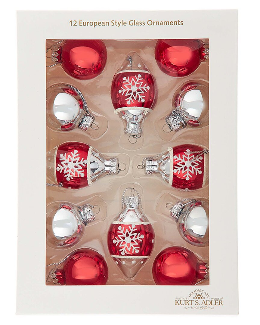 Kurt Adler Ornament Set In Red