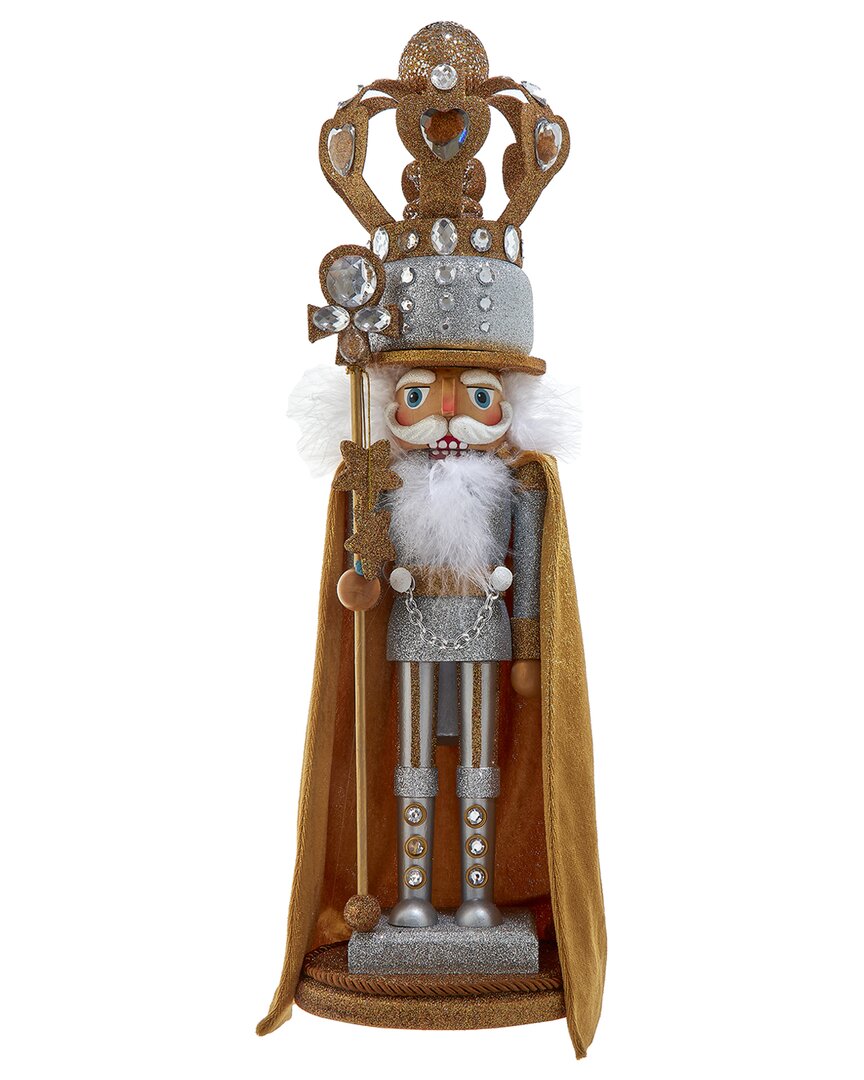 Kurt Adler 20in Hollywood Nutcrackers Silver & Gold King Nutcracker In Gold