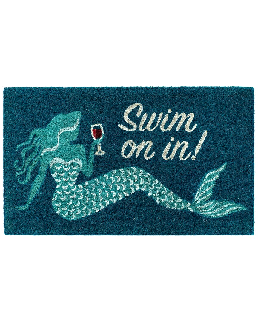 Liora Manne Natura Swim On In Ocean Coir Doormat In Blue