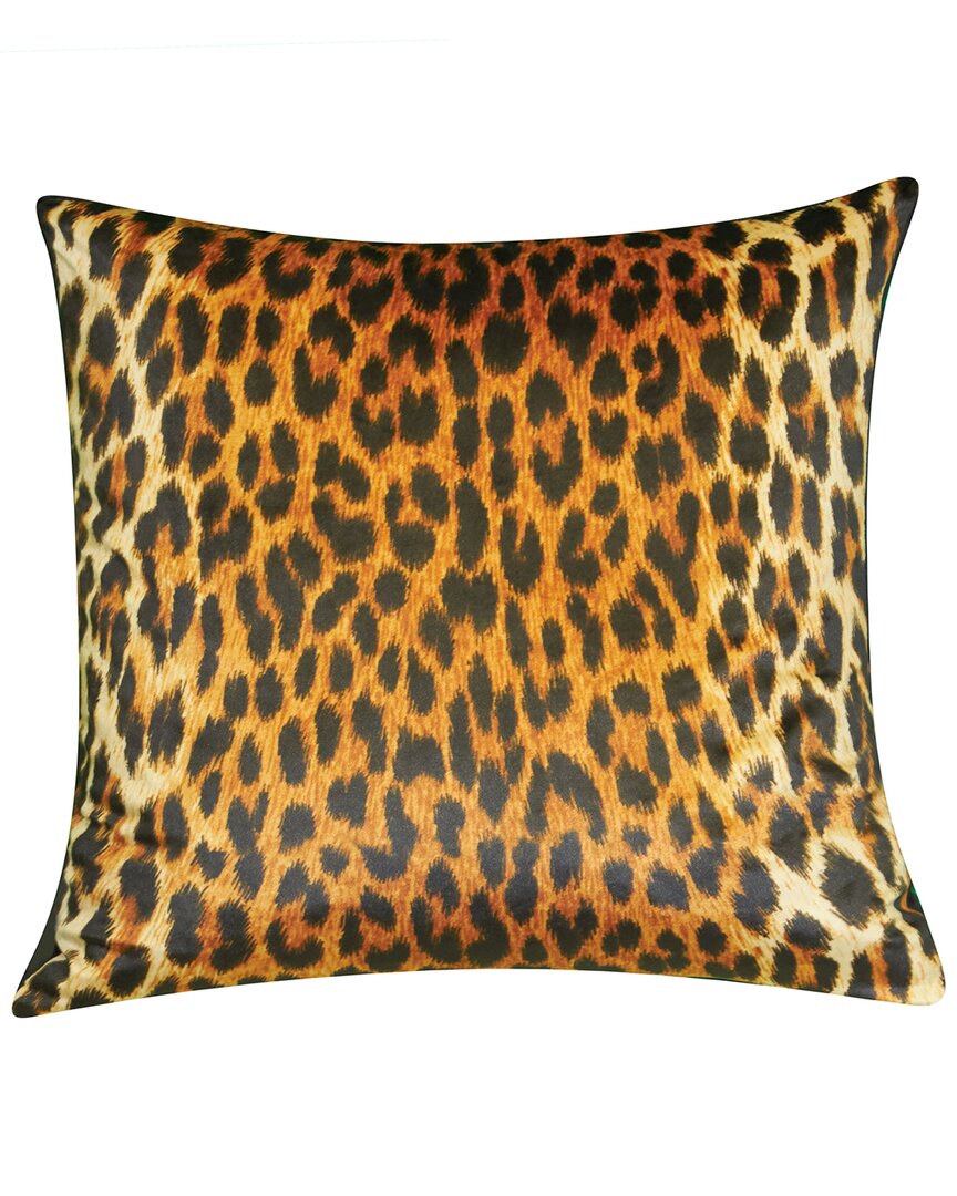 Edie Home Edie@home Jazzy Leopard Decorative Pillow In Black