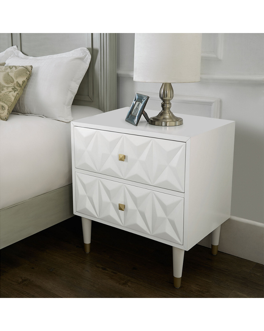 Linon Furniture Linon Geo Texture 2 Drawer Nightstand