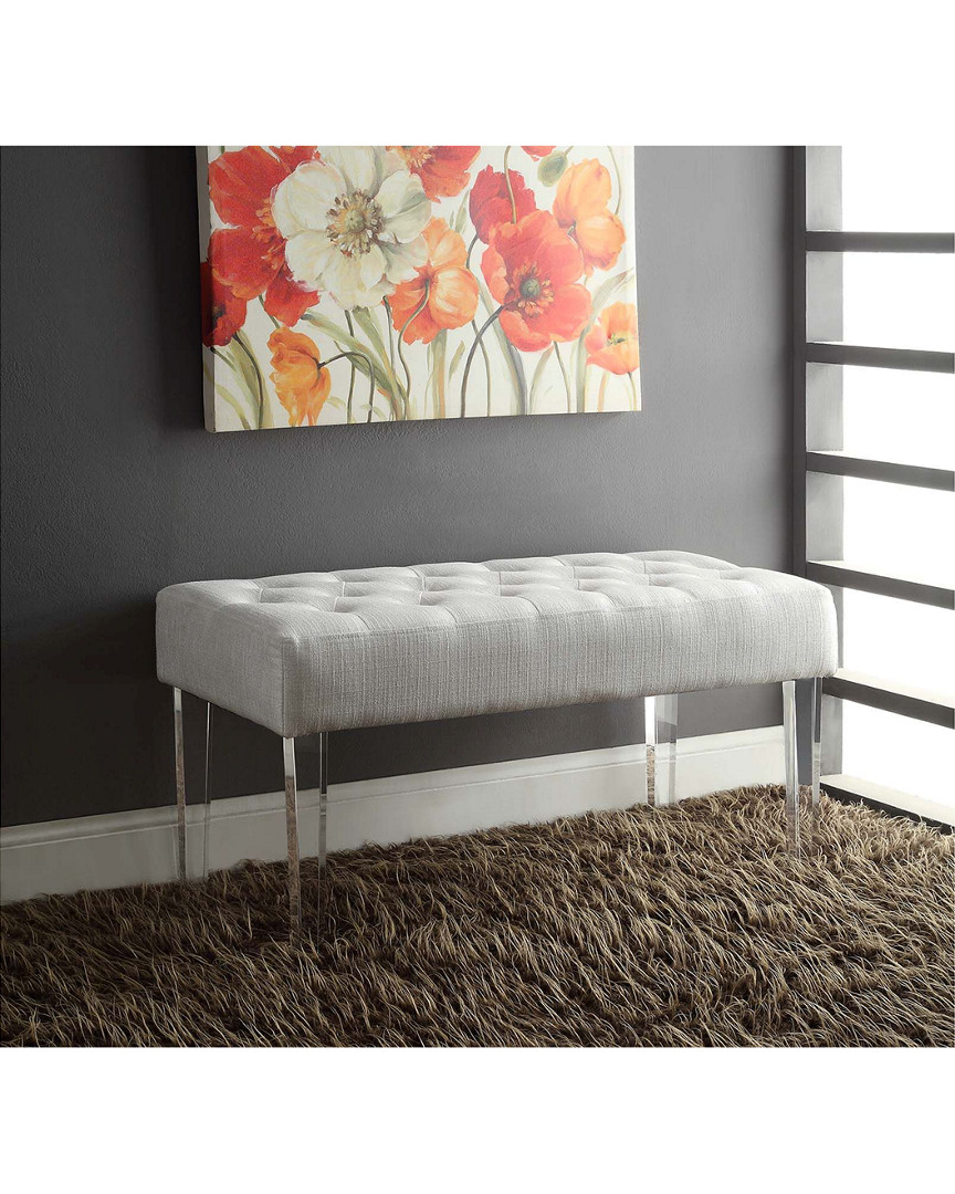 Linon Furniture Linon Nell Glitz Acrylic Leg Bench