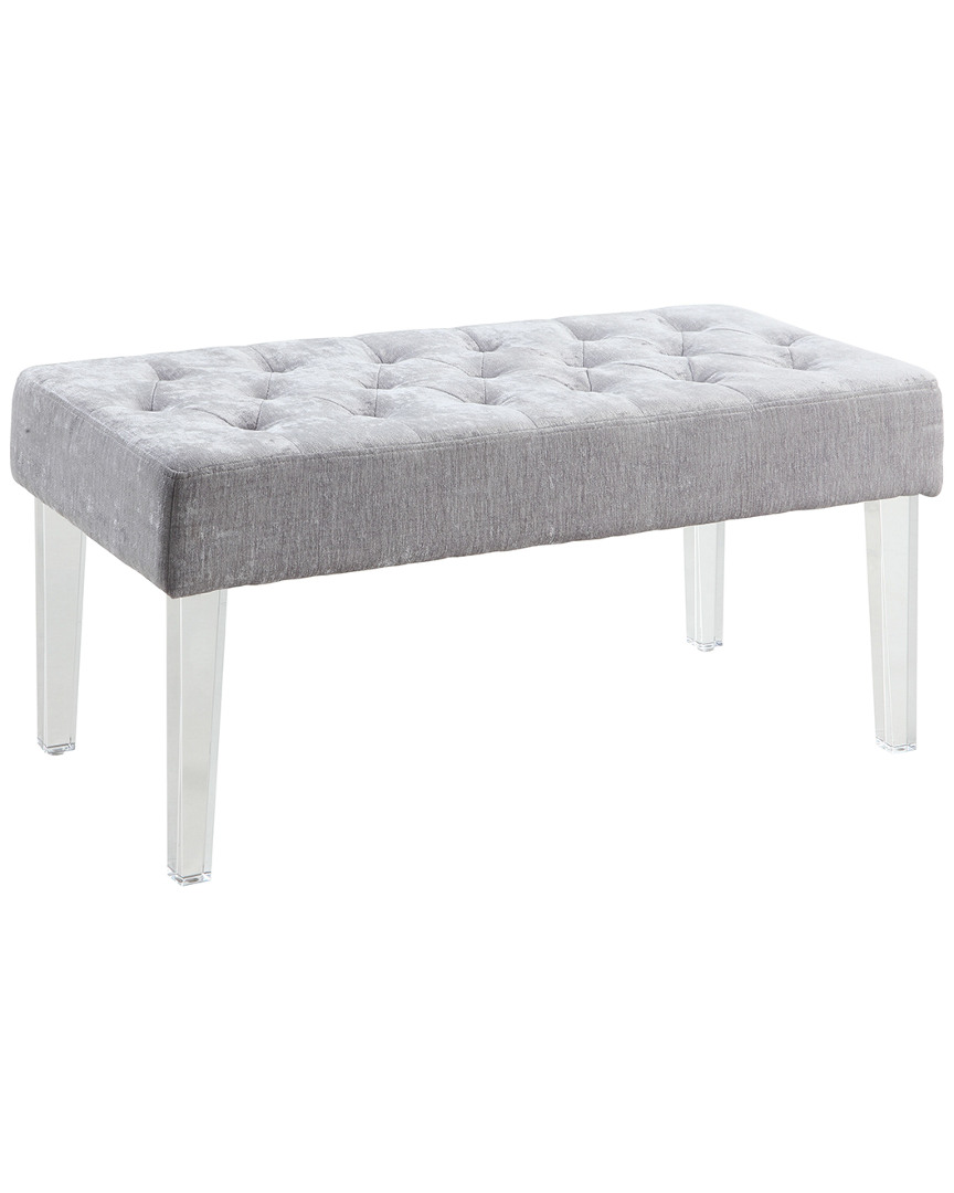 Linon Furniture Linon Nell Platinum Acrylic Leg Bench