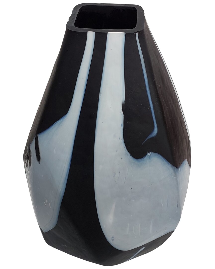 Shop Sagebrook Home 19in Abstract Contemporary Glass Vase In Black