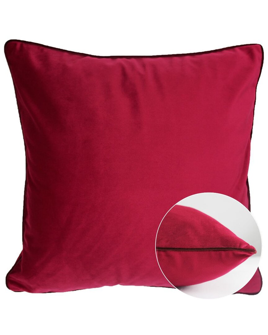 Garnier Thiebaut Velours Rose-bordeaux Cushion Cover In Red