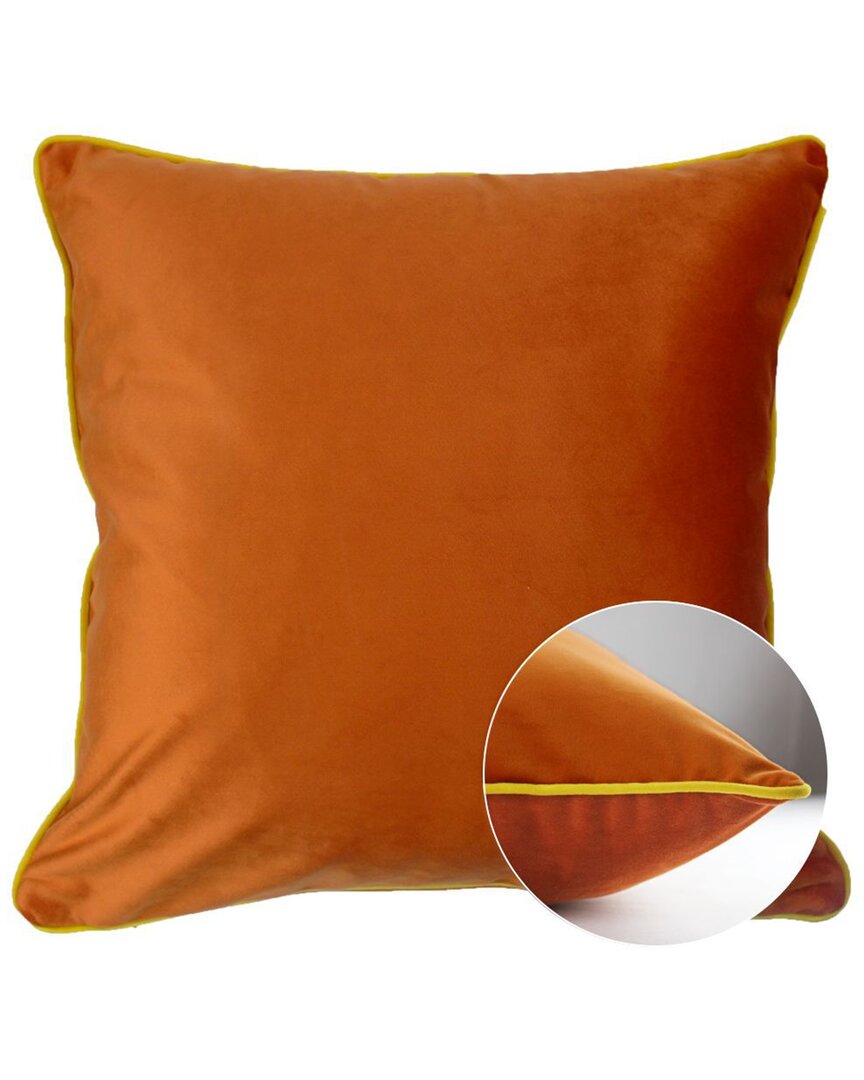Garnier Thiebaut Velours Cuivre-curry Cushion Cover In Yellow