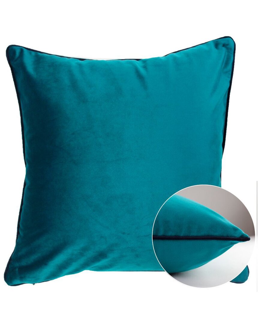 Garnier Thiebaut Velours Canard-marine Cushion Cover In Blue