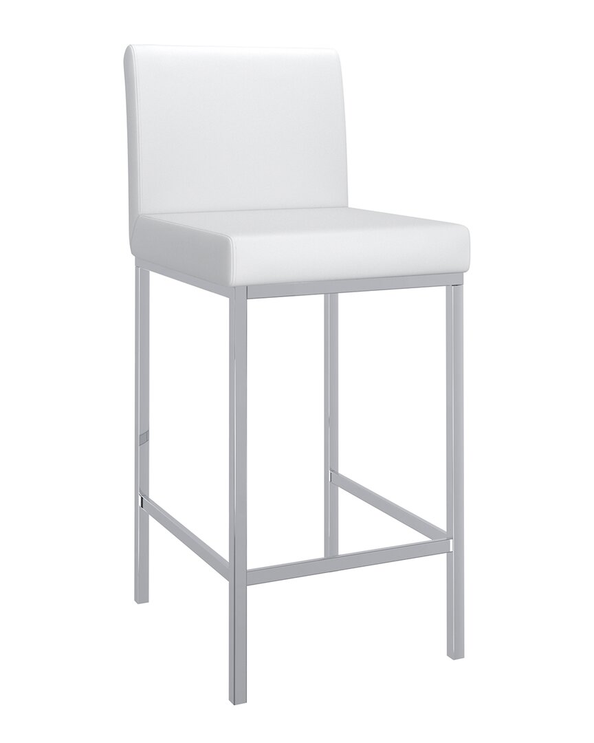 Worldwide Home Furnishings Set Of 2 Modern Counter Stools In White