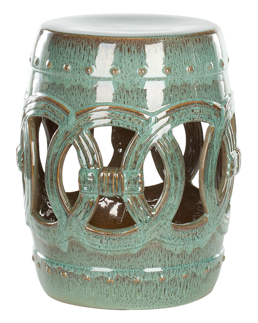 Safavieh Blue-green Ceramic Double Coin Stool