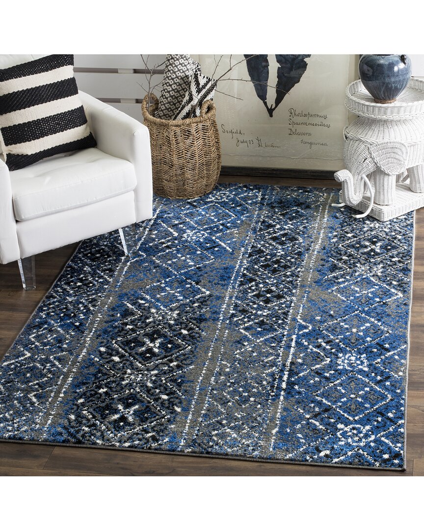Safavieh Adirondack Hushwater Power Loomed Rug Silver / Mul In Blue