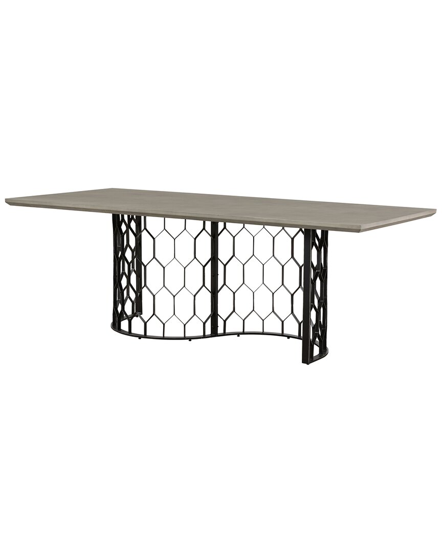 Armen Living Solange Concrete And Metal Rectangular Dining Table In Medium