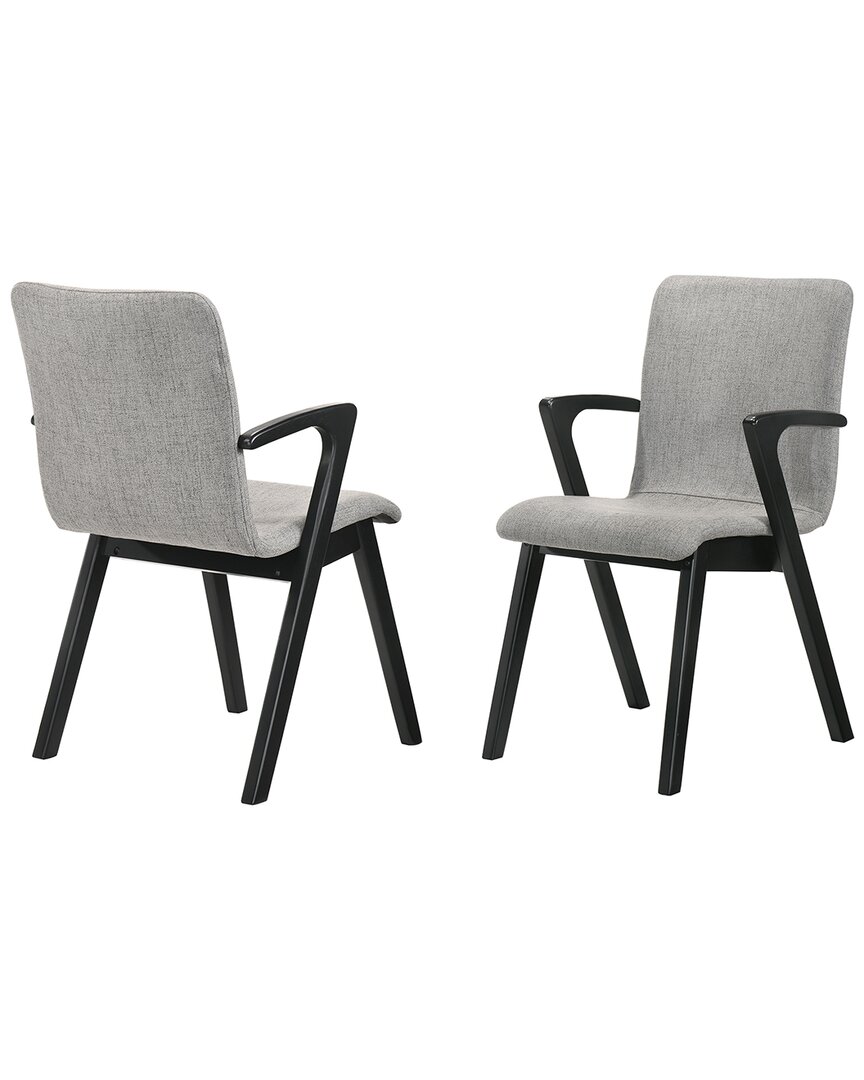 Armen Living Varde Mid-centuryupholstered Dining Chairs, Set Of 2 In Gray