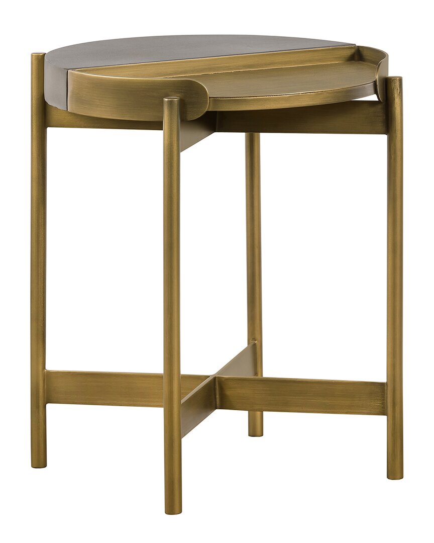 Armen Living Duaconcrete End Table In Medium