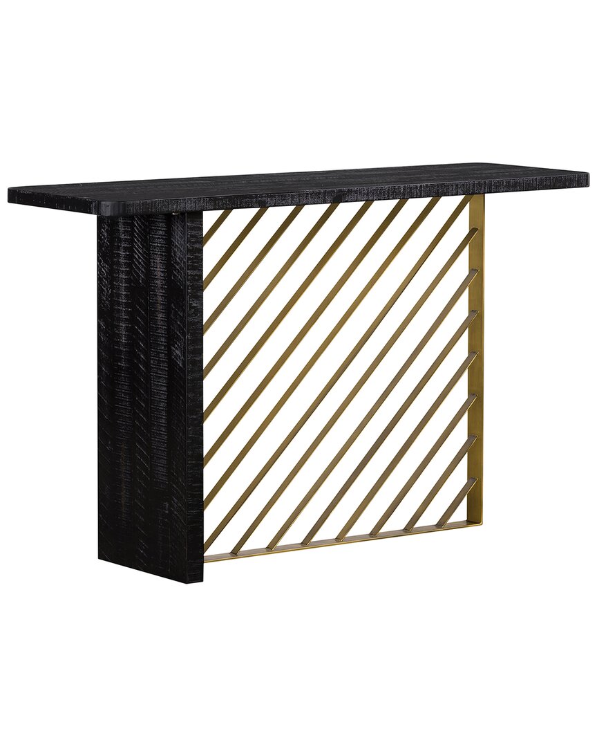 Armen Living Monaco Wood Console Table In Black