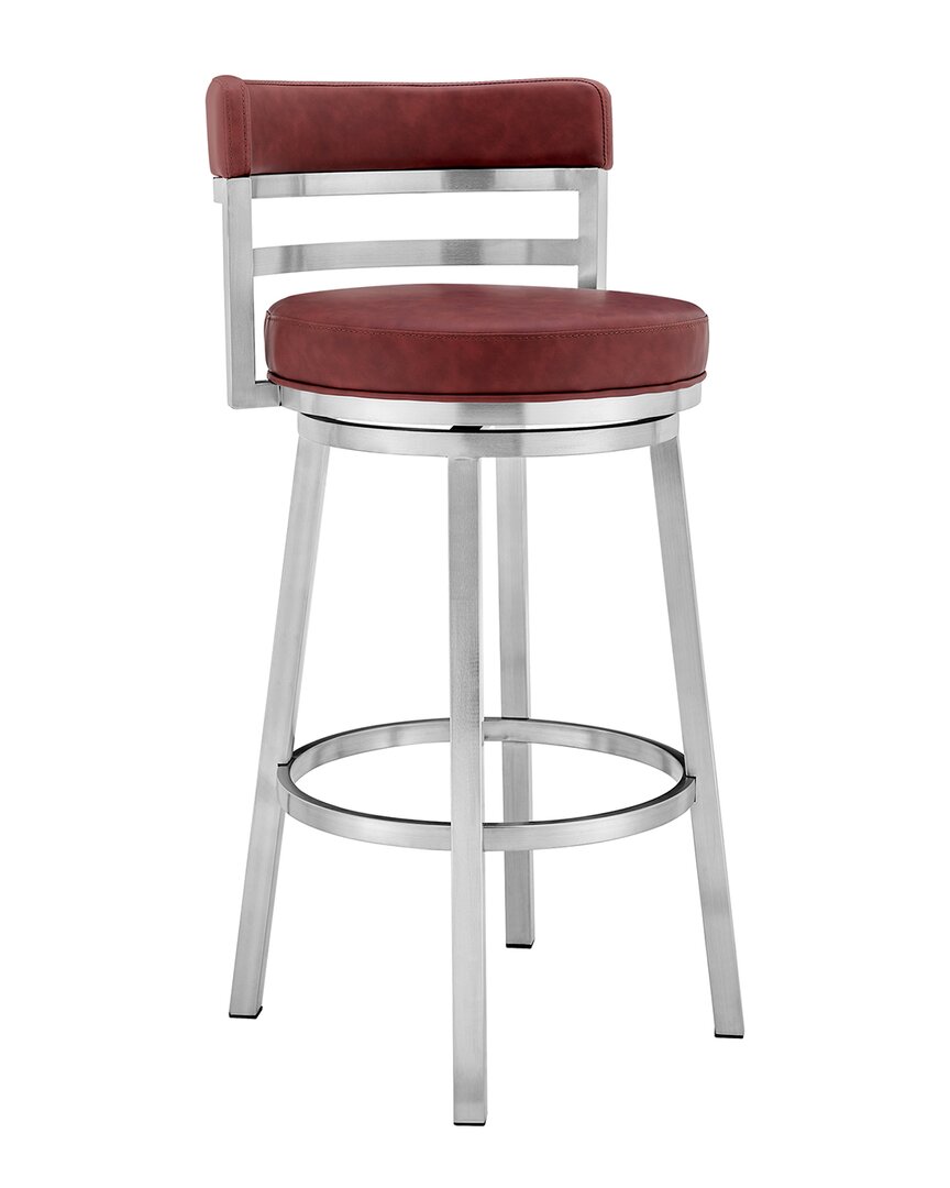 Armen Living Madrid Contemporary Counter Height Barstool In Red