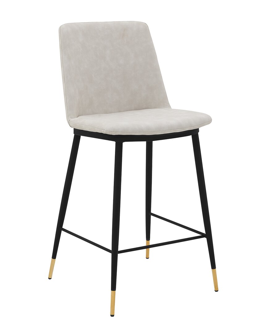 Armen Living Messina 26in Metal Counter Height Bar Stool In Cream