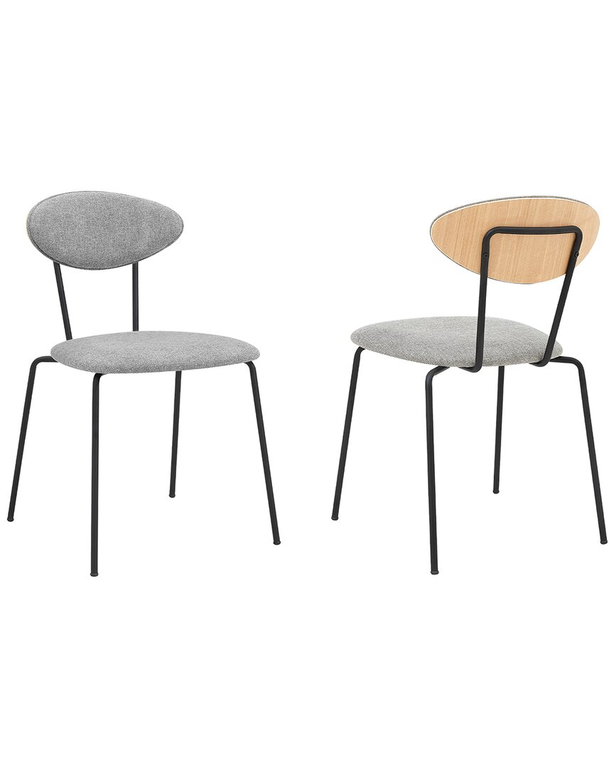 Armen Living Set Of 2 Neo Modern Velvet Dining Chairs In Gray