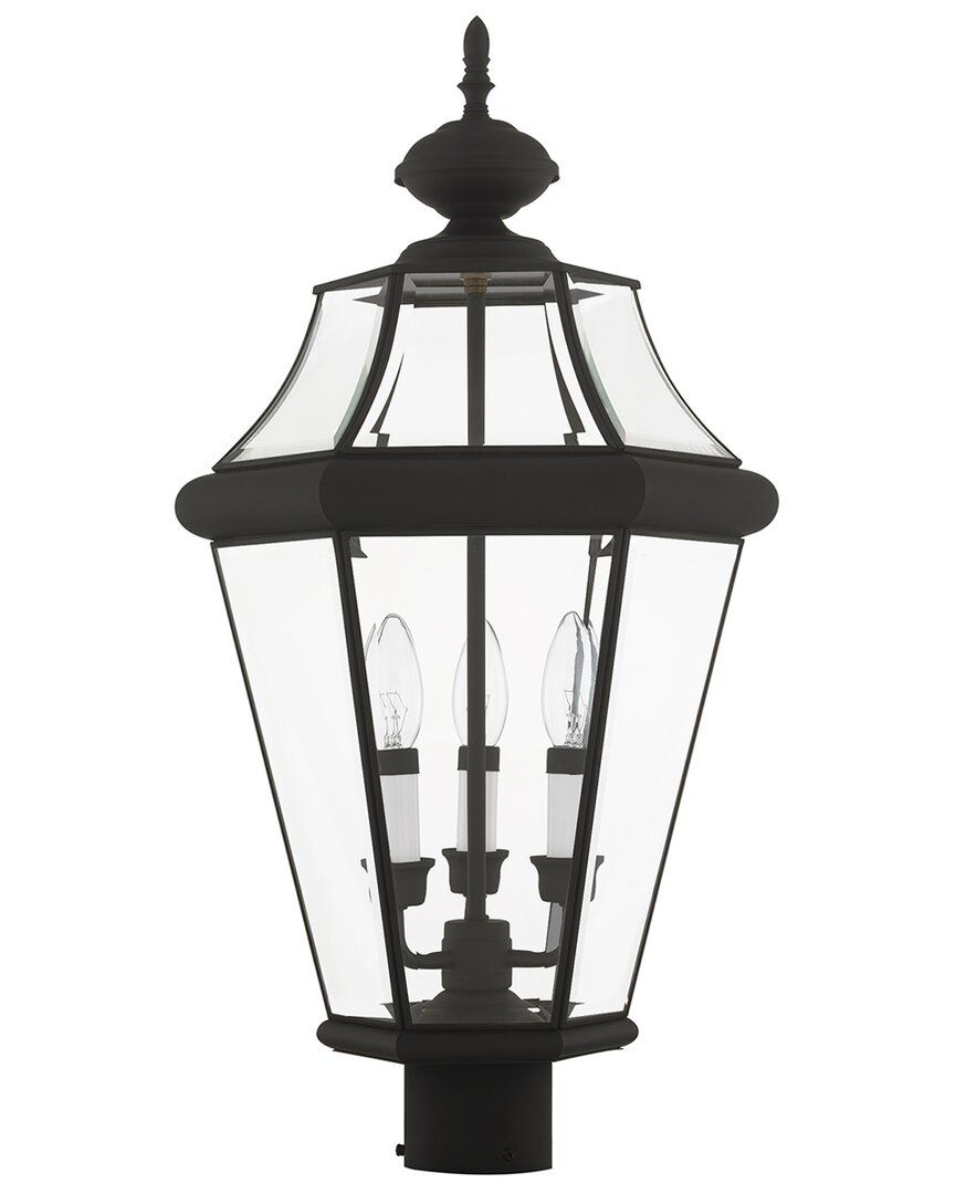Livex Lighting Georgetown 3-light Black Outdoor Post Lantern