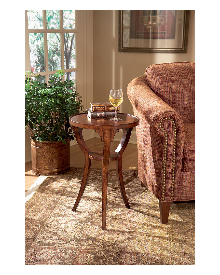 Butler Specialty Company Butler Specialty Round Wood Accent Table In Brown