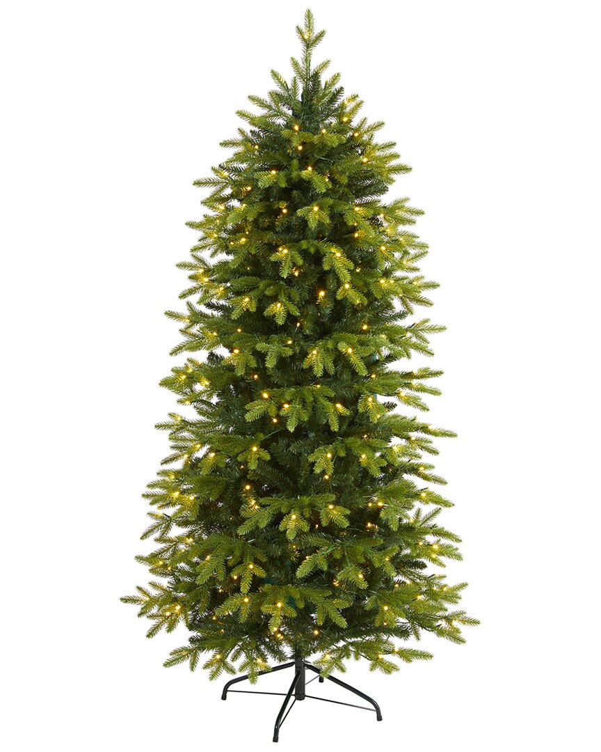 Nearly Natural 6ft Belgium Fir Natural Look Artificial Christmas Decpr In Green