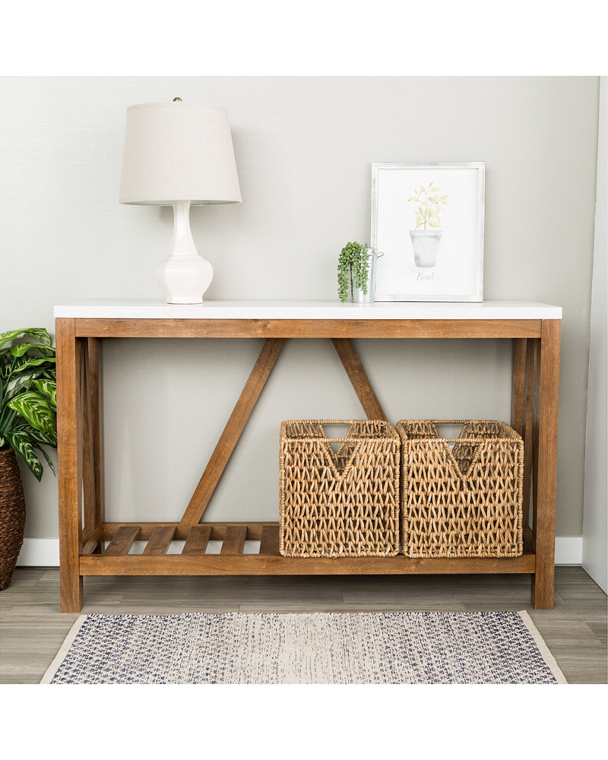 Hewson 52in Rustic Country Entryway Accent Console Table