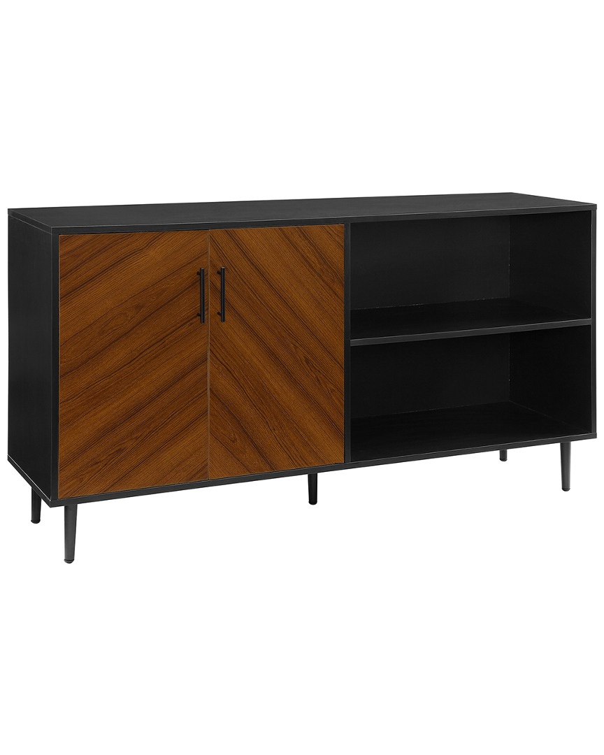 Hewson 58in Modern Wood Tall Tv Stand Storage Cabinet