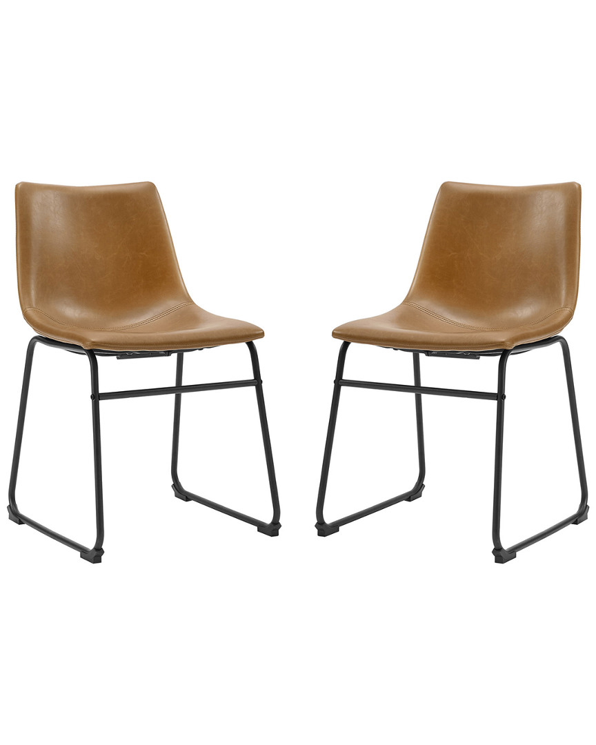 Hewson Set Of 2 Faux Leather Dining Kitchen Chairs