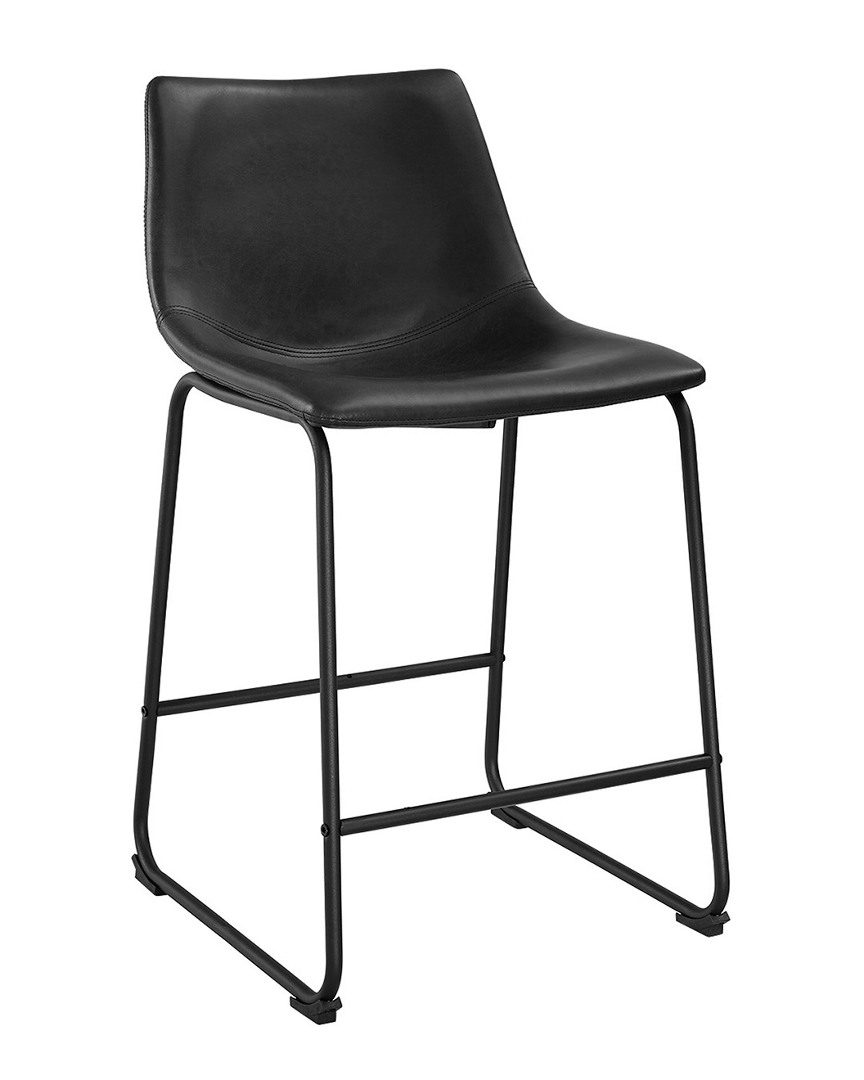 Hewson Set Of 2 Faux Leather Dining Counter Stools