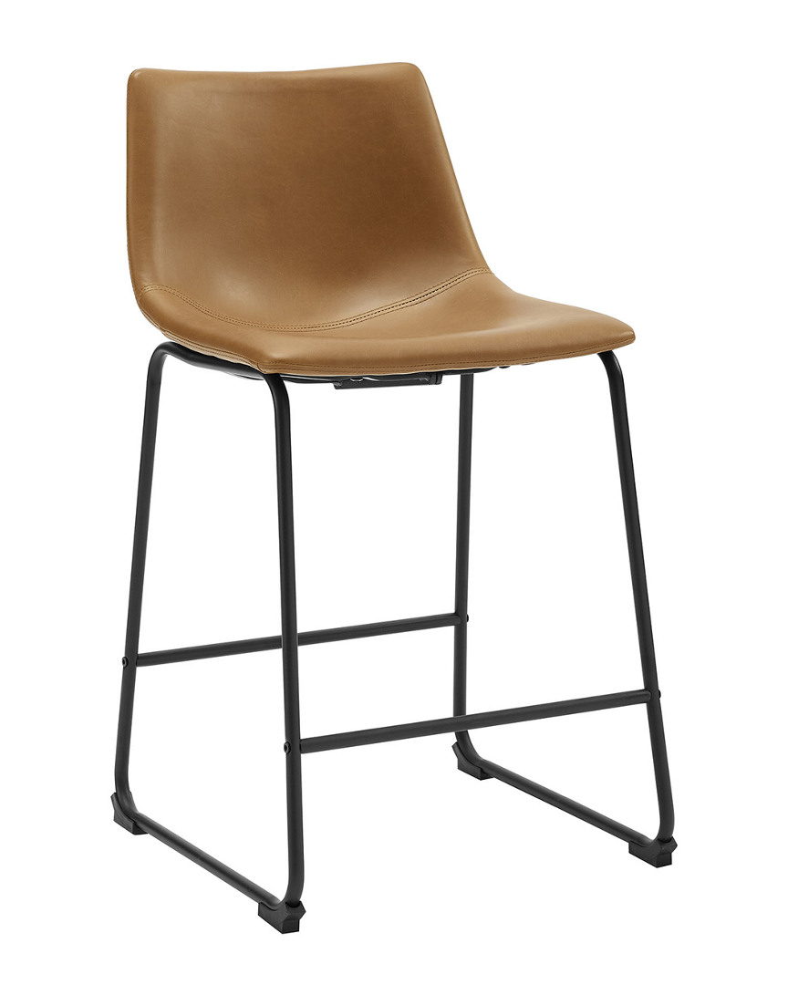 Hewson Set Of 2 Faux Leather Dining Kitchen Counter Stools