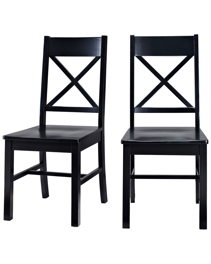 Hewson Set Of 2 Solid Wood X-back Kitchen Dining Chairs