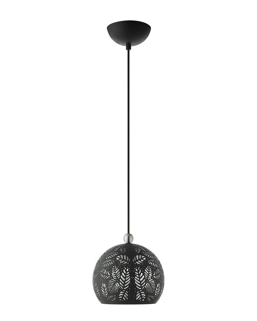 Livex Lighting 1-light Black With Brushed Nickel Accents Pendant