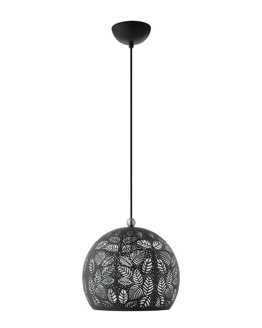 Livex Lighting 1-light Black With Brushed Nickel Accents Pendant
