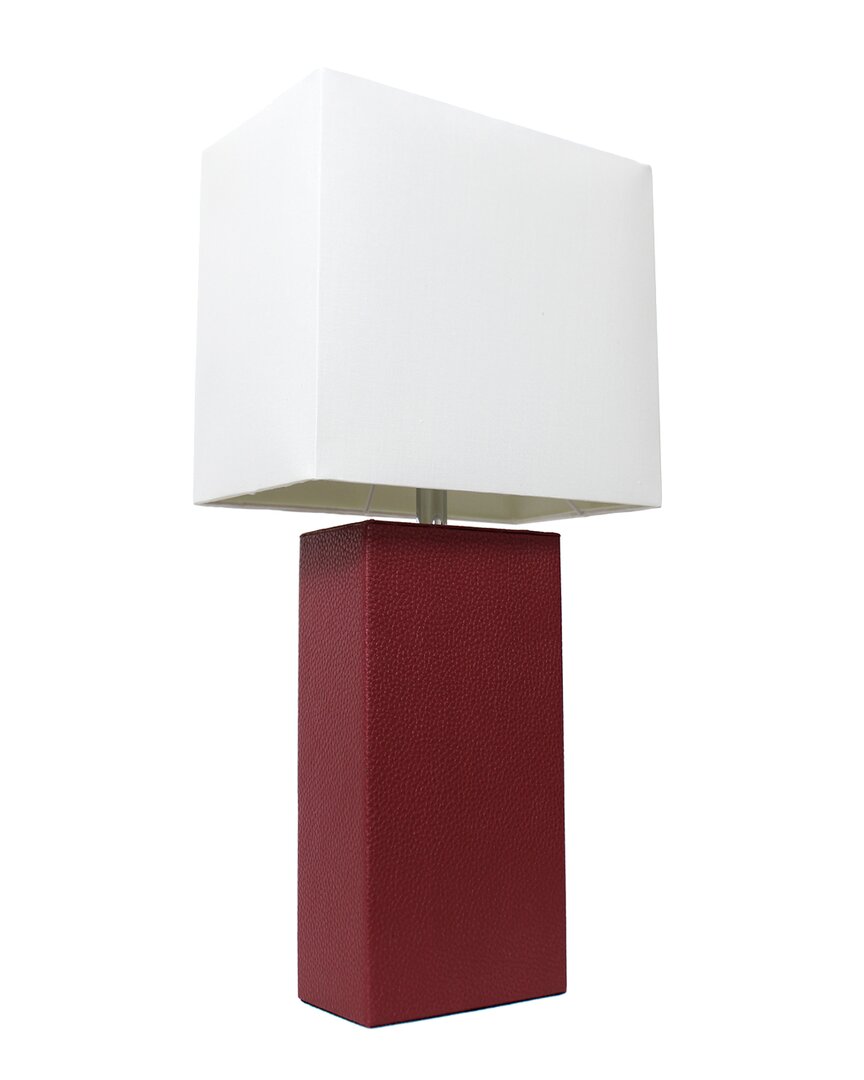 Lalia Home 21in Modern Leather Wrapped Table Lamp With Led Bulb Included