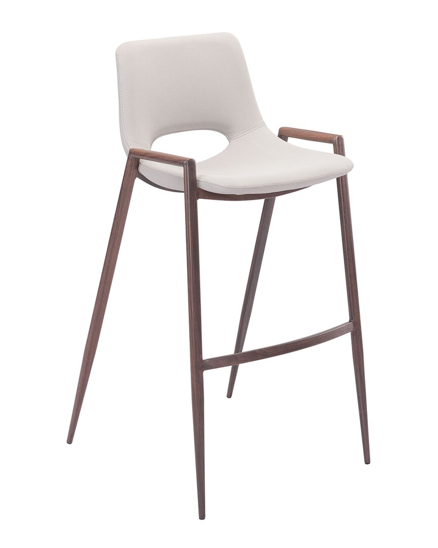Zuo Modern Desi Bar Chair (set Of 2) In Beige