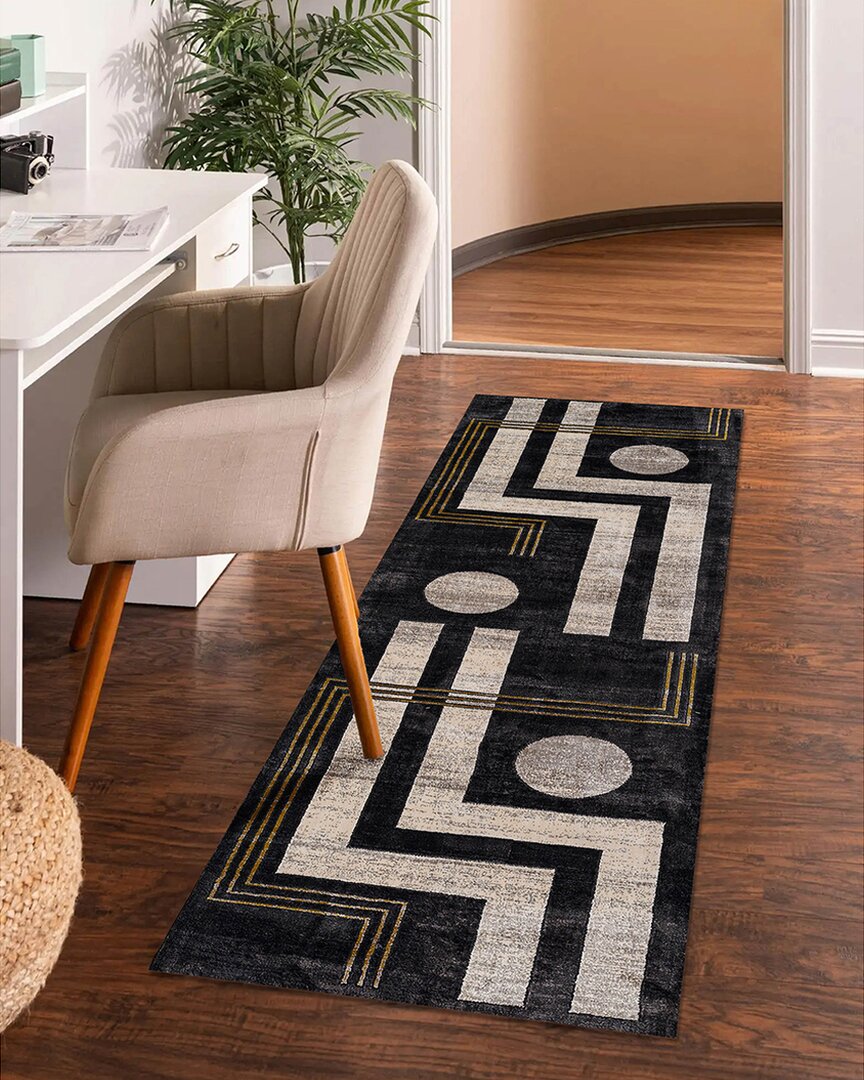 Ecarpet Edition Contemporary Runner Rug In Gray