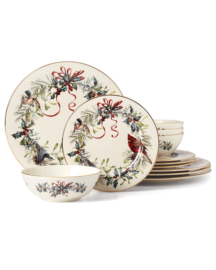 Lenox Winter Greetings 12pc Dinnerware Set In Multicolor