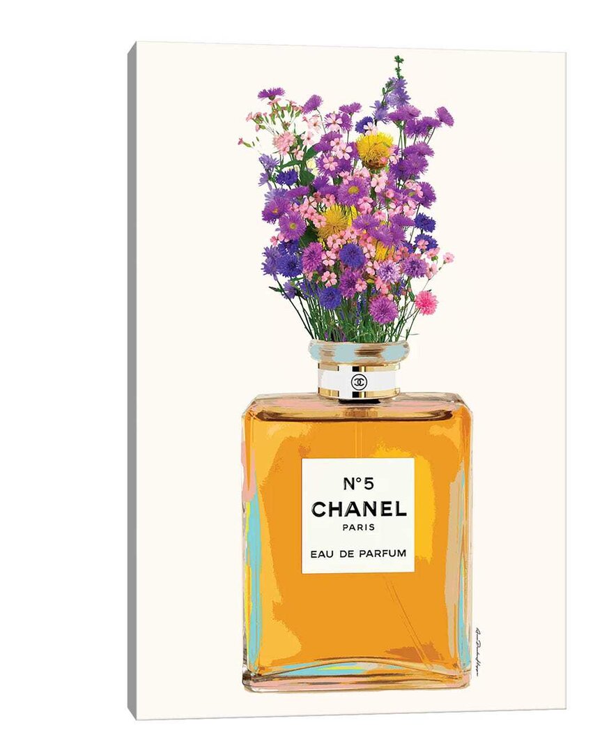 Icanvas Chanel And Flowers Canvas Wall Art