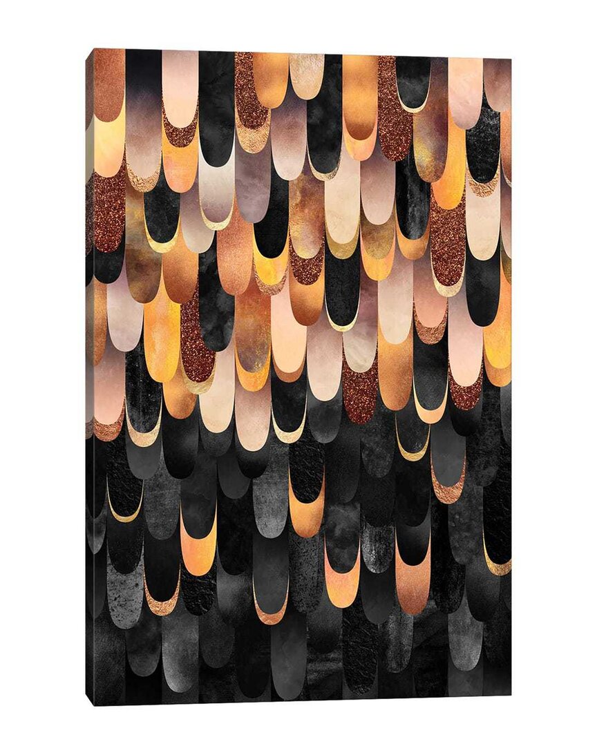 Icanvas Feathered Copper & Black Canvas Wall Art