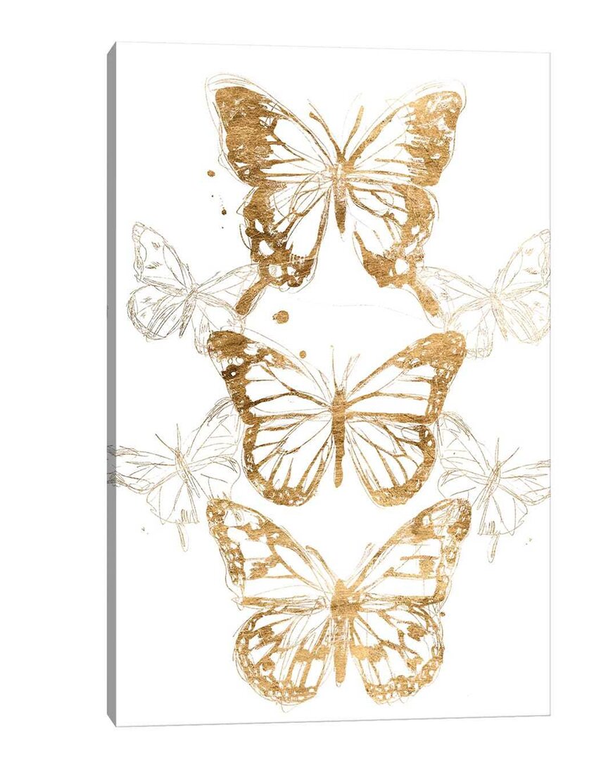 Icanvas Gold Butterfly Contours I Canvas Wall Art