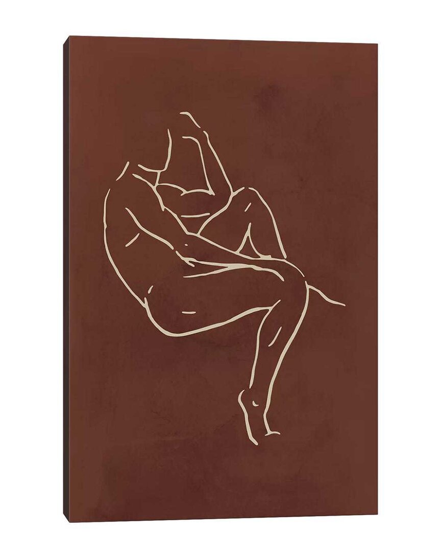 Icanvas Male Body Sketch - Chocolate Canvas Wall Art