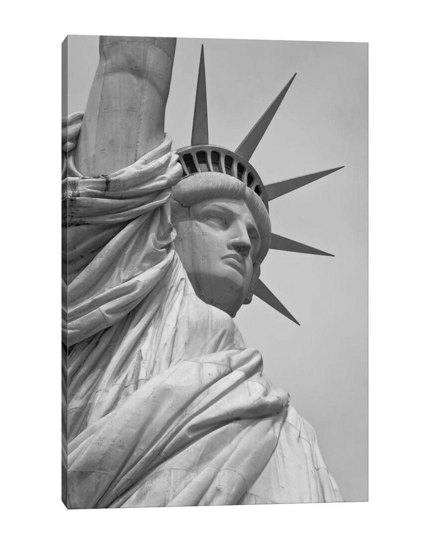 Icanvas Statue Of Liberty Black & White Canvas Wall Art