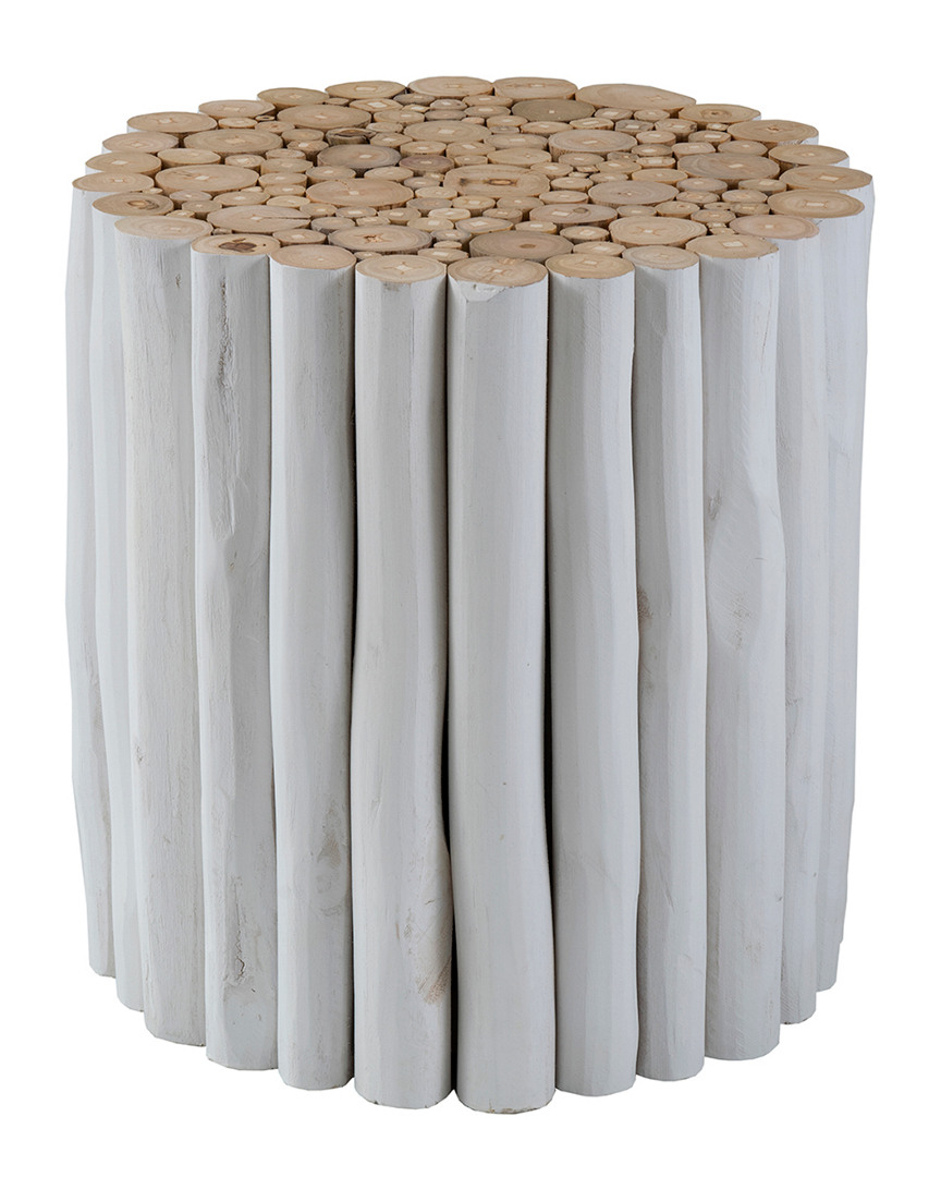 East At Main Katherine Teak Accent Table In White