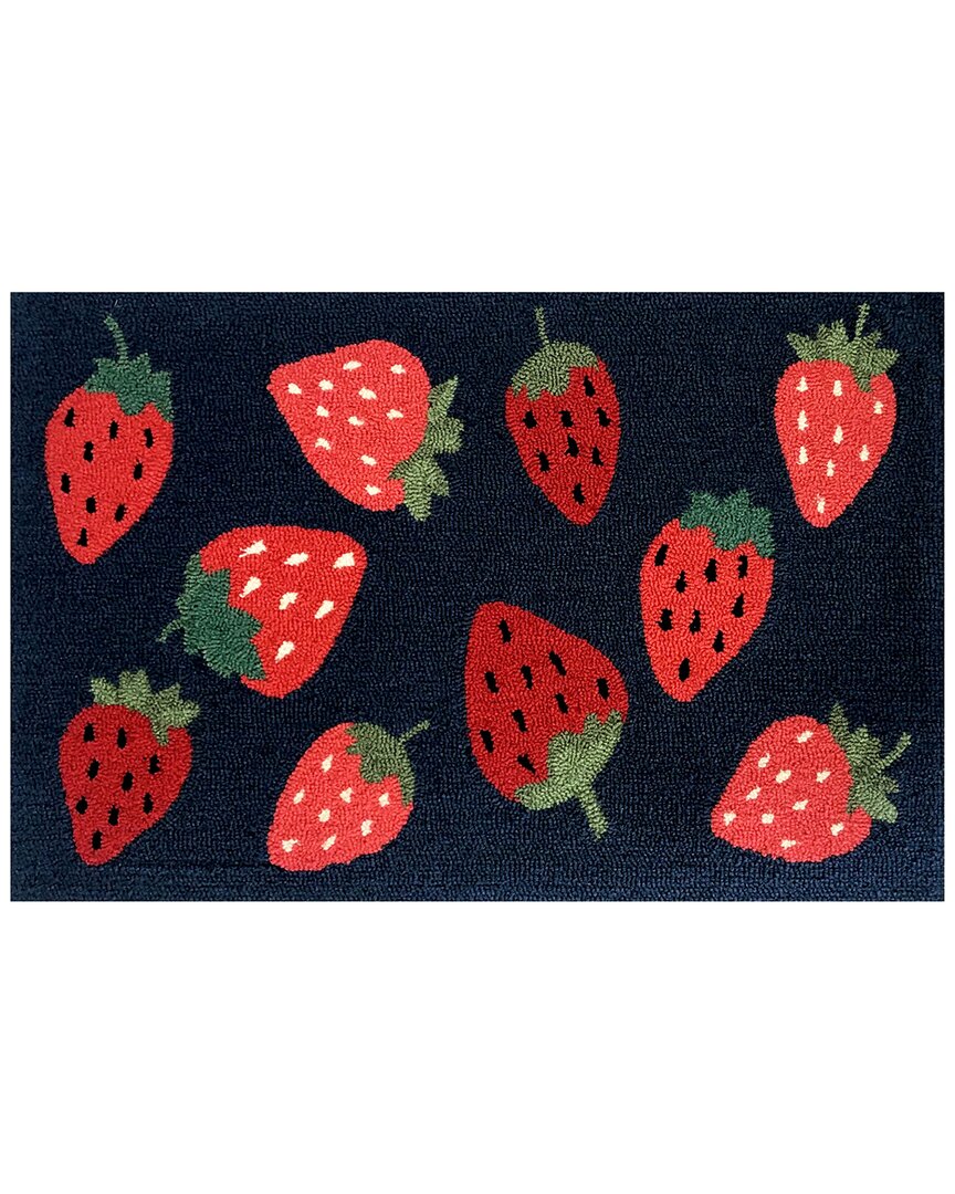 Shop The Rug Market Strawberry Toss Indoor/outdoor Doormat In Blue